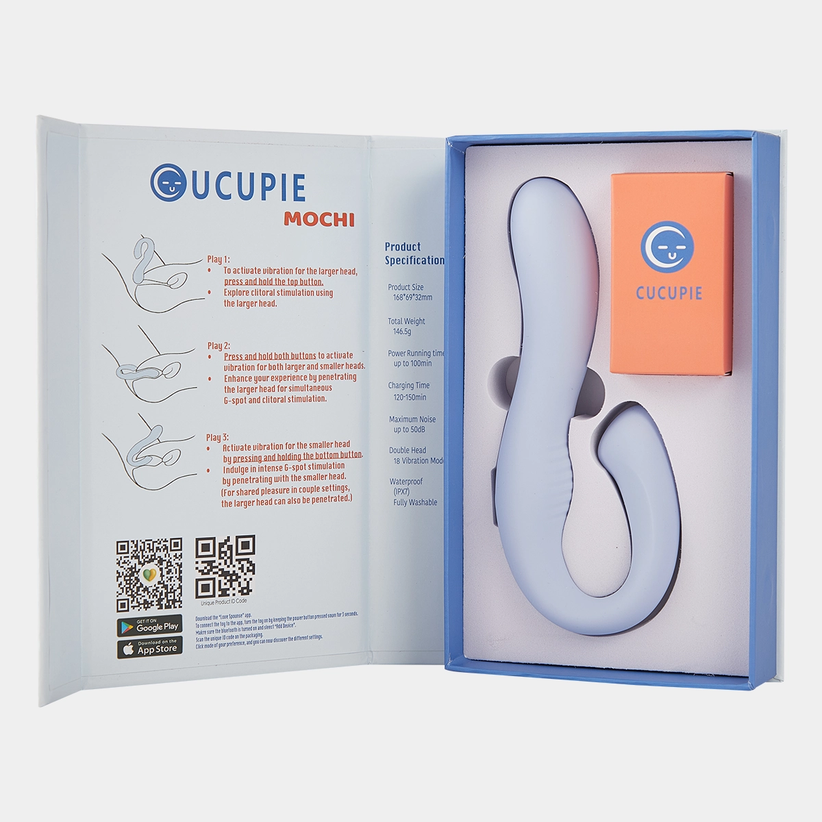 Mochi G Spot   C Spot Double Headed Vibrator with App