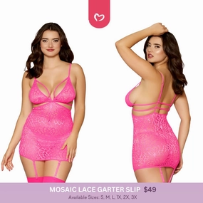 Mosaic Lace Garter Slip - 3 LEFT!