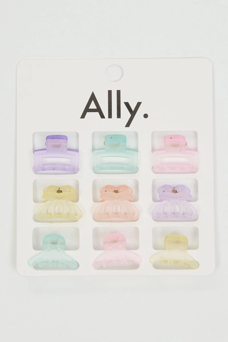Multi 9 Pack Mixed and Matched Claw Clips