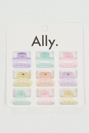 Multi 9 Pack Mixed and Matched Claw Clips