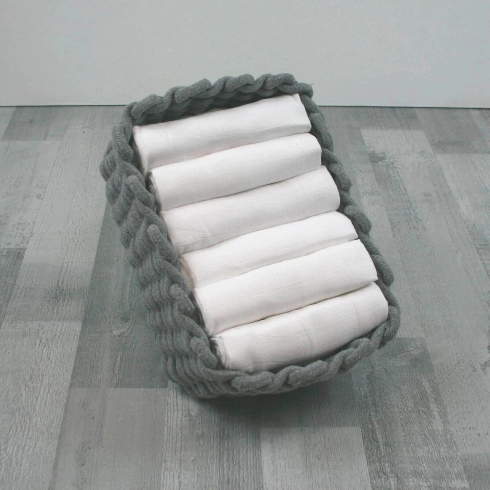 MuslinZ 6 Pack Bamboo/Organic Cotton Muslin Squares 70x70cm – White