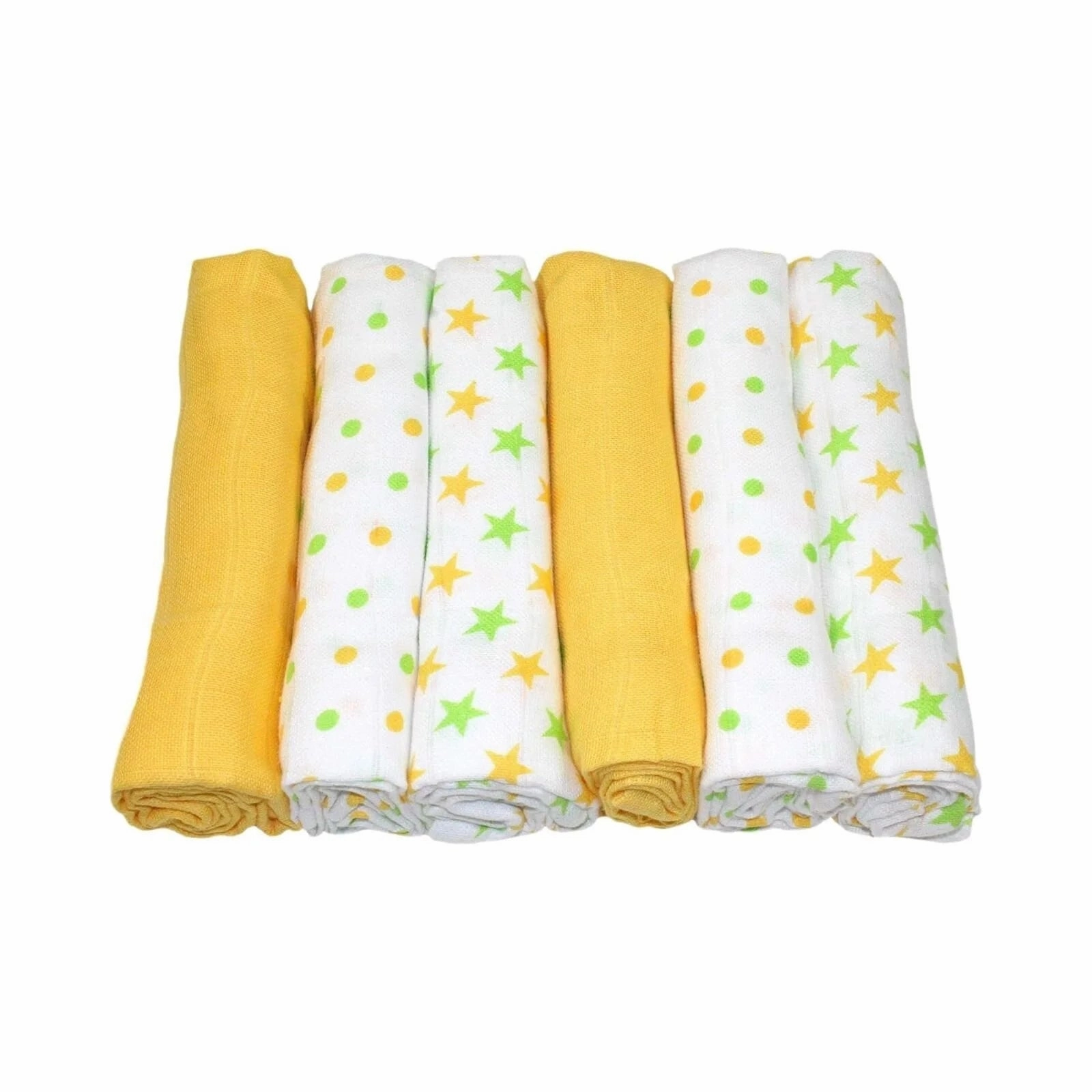 MuslinZ 6 Pack Muslin Squares 70x70cm - Yellow