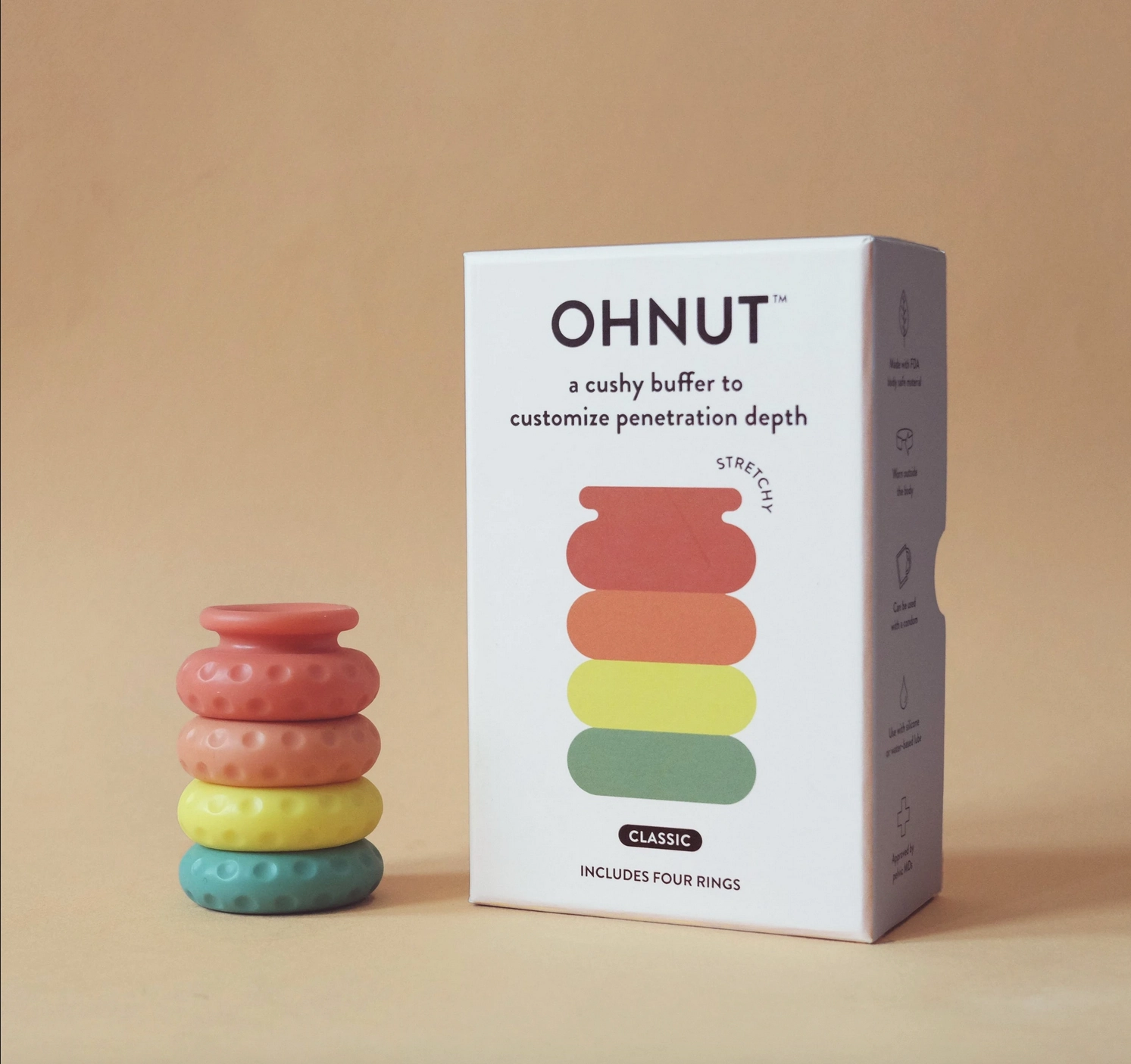 Ohnut Penetration Buffer Rings RAINBOW Classic and Wide 4-pack