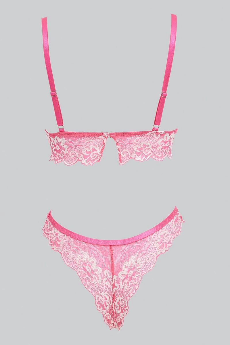 Pink Lace Lingerie Set