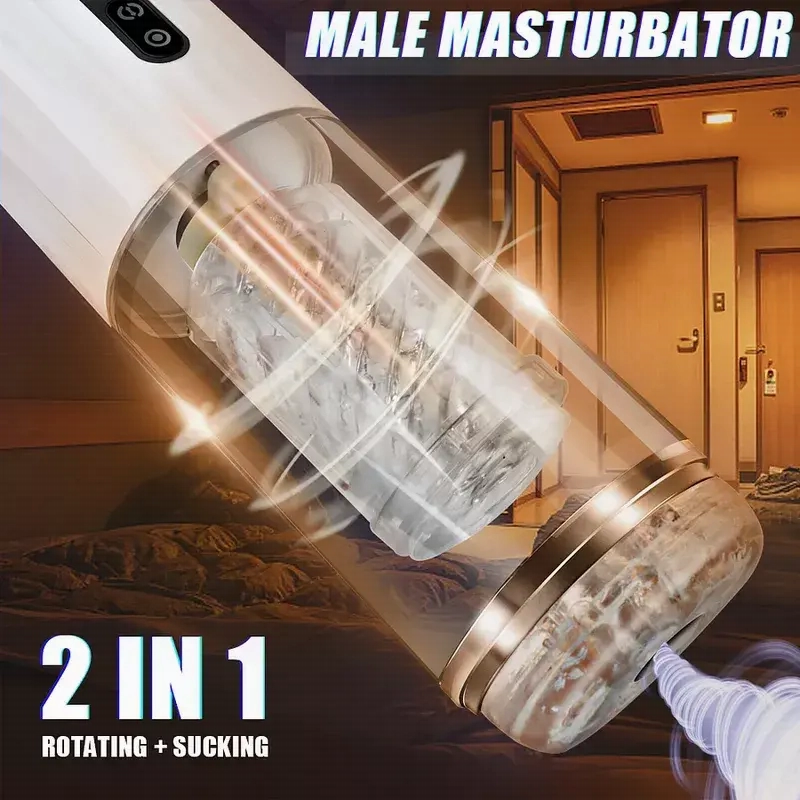 Quusvik 10-Frequency Rotating & Retractable Male Masturbator