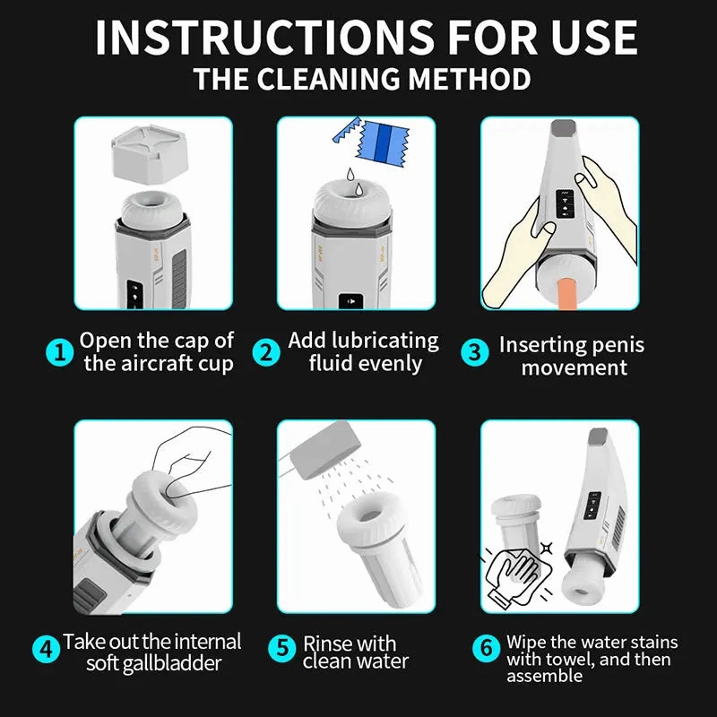 Quusvik 4D Smart Swivel Penis Clamp with True Sound Licking Feature - Male Masturbation Cup