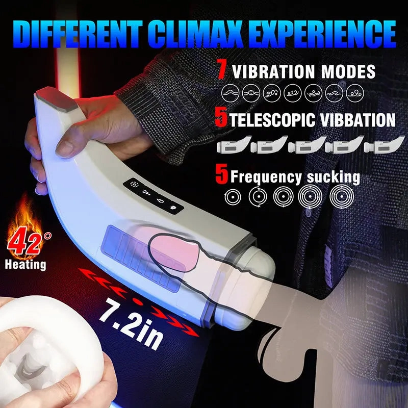 Quusvik 4D Smart Swivel Penis Clamp with True Sound Licking Feature - Male Masturbation Cup