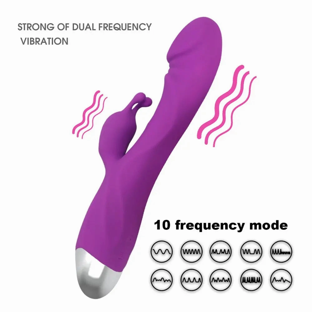 Quusvik Dual Stimulator Rabbit Vibrator for Women - G Spot & Clitoral Massage