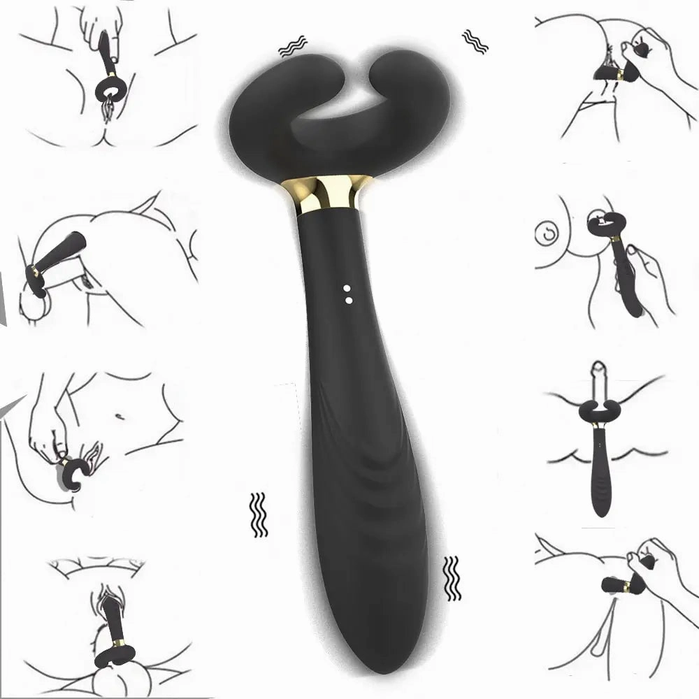 Quusvik-Penis Masturbator G Spot Vibrator Double Penetration Clit Clitoral Dildo