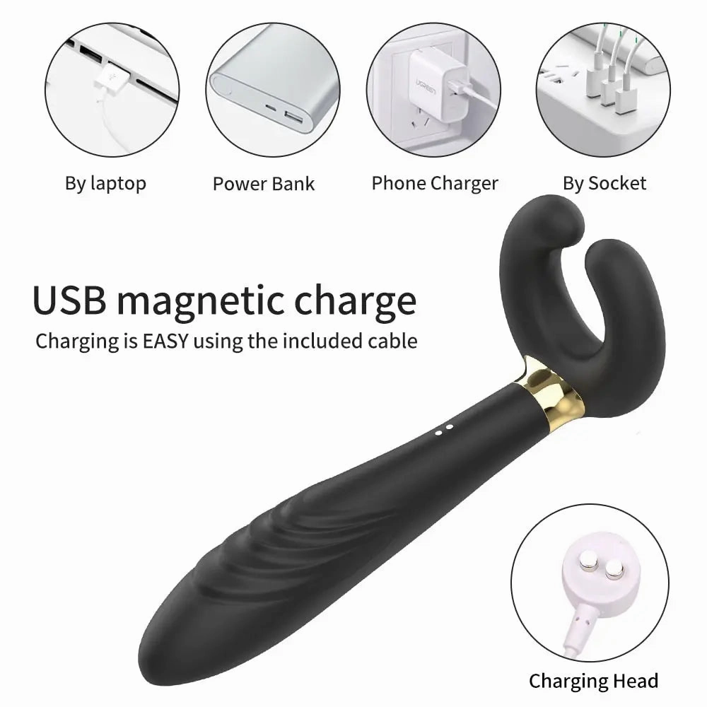 Quusvik-Penis Masturbator G Spot Vibrator Double Penetration Clit Clitoral Dildo