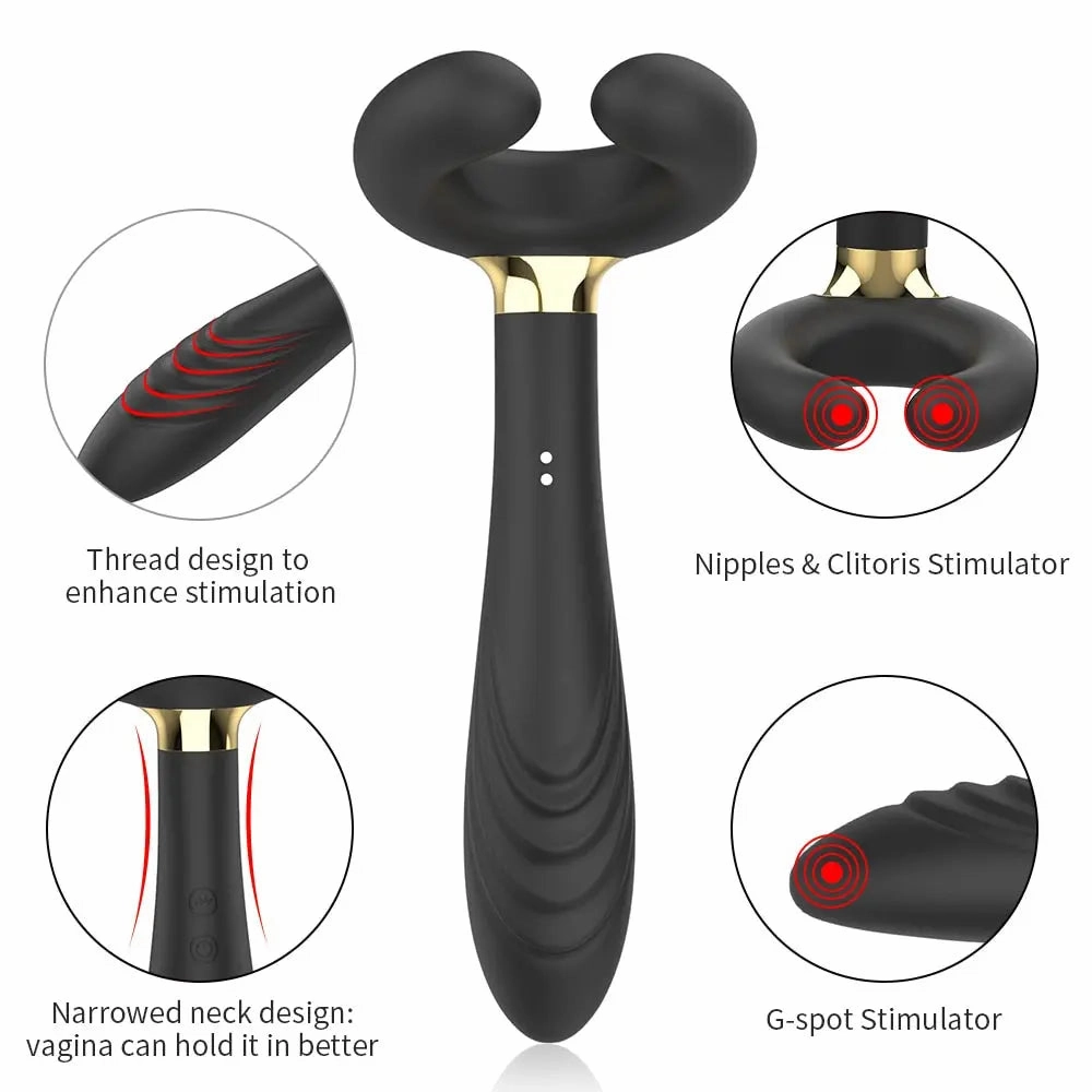 Quusvik-Penis Masturbator G Spot Vibrator Double Penetration Clit Clitoral Dildo