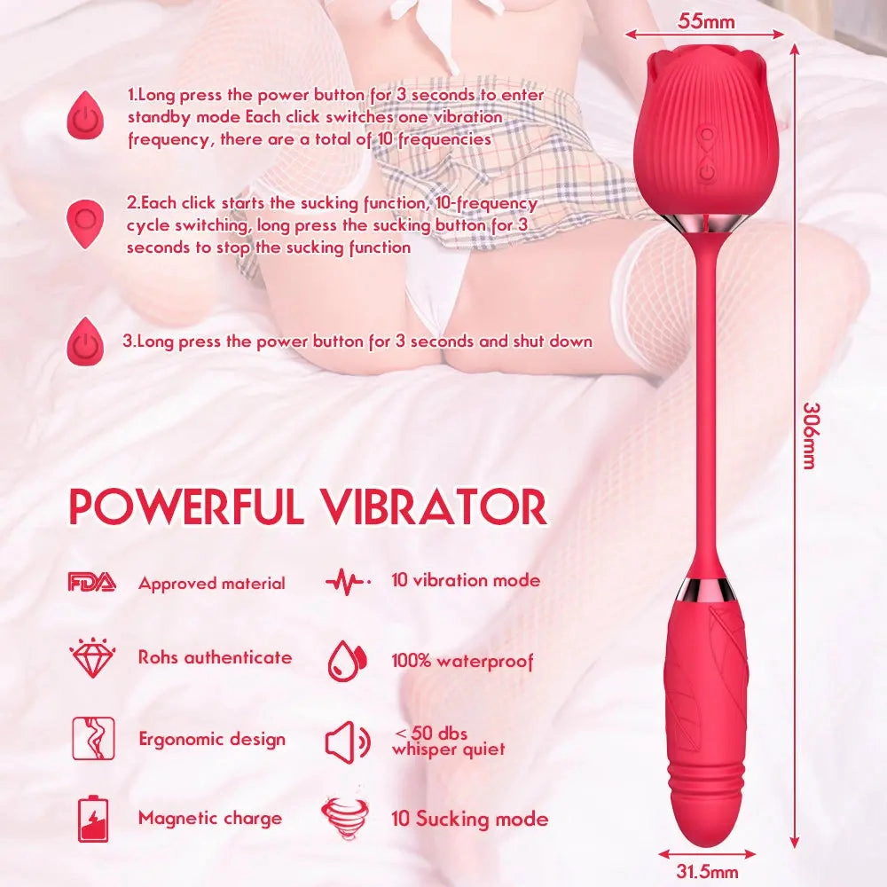 Quusvik-Rose 2nd generation female toy vibrator sucking licking sex device clitoris sucker