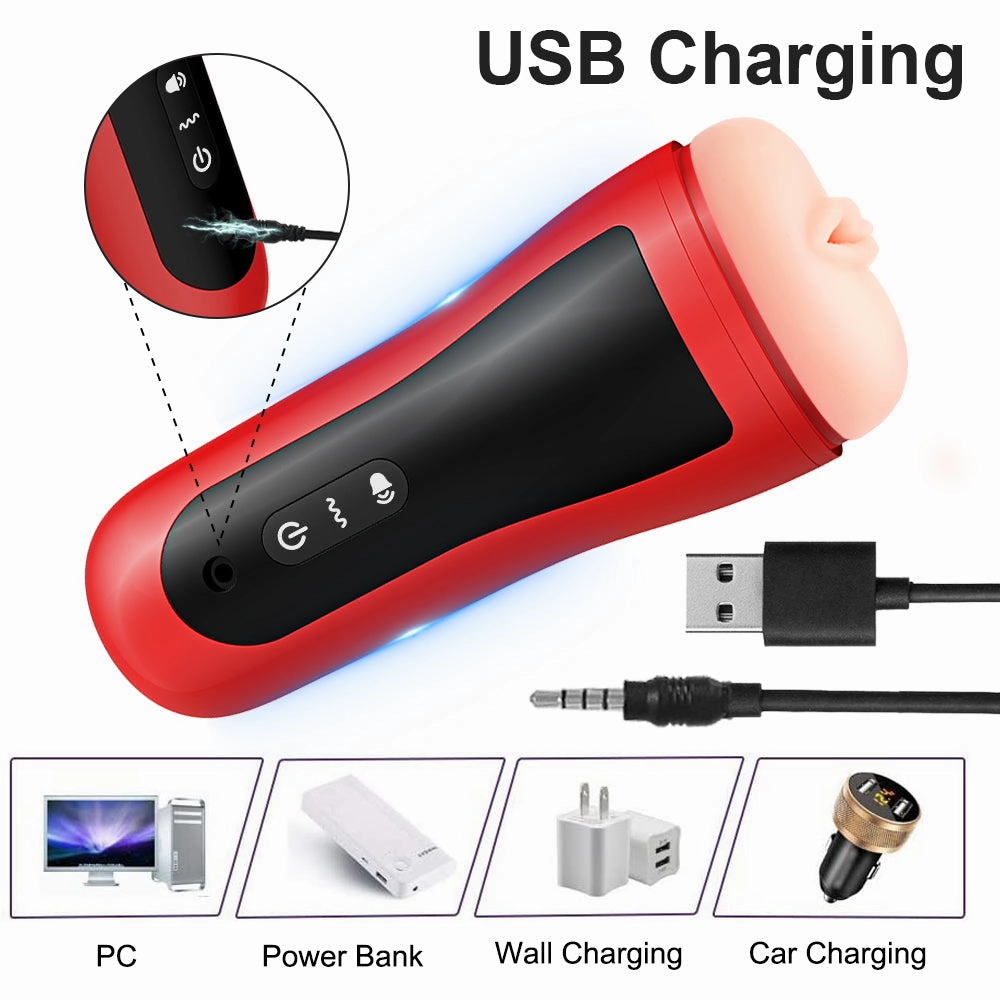 Red Alert-Automatic Male Masturbator With 10 Vibration Modes And Real Voice