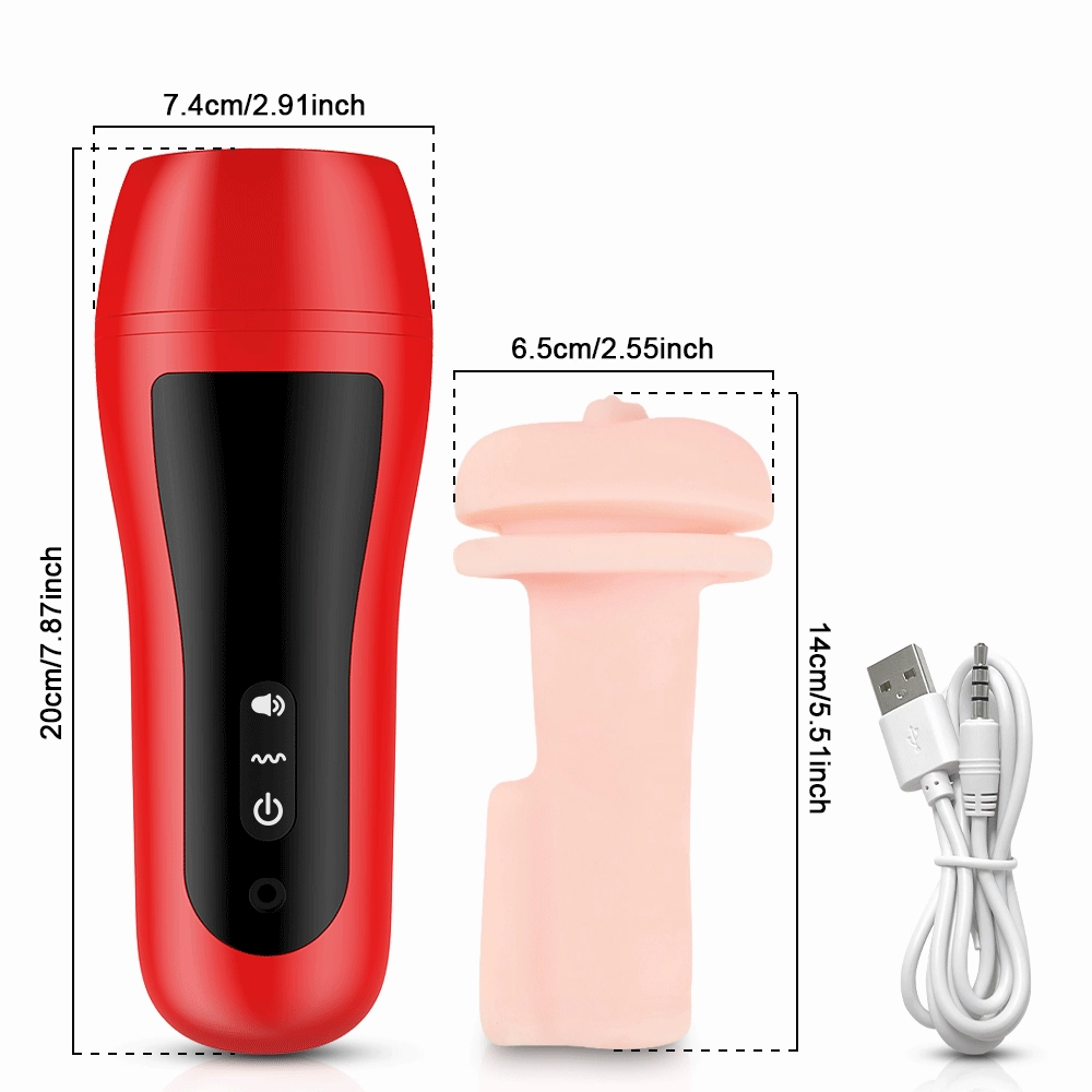 Red Alert-Automatic Male Masturbator With 10 Vibration Modes And Real Voice