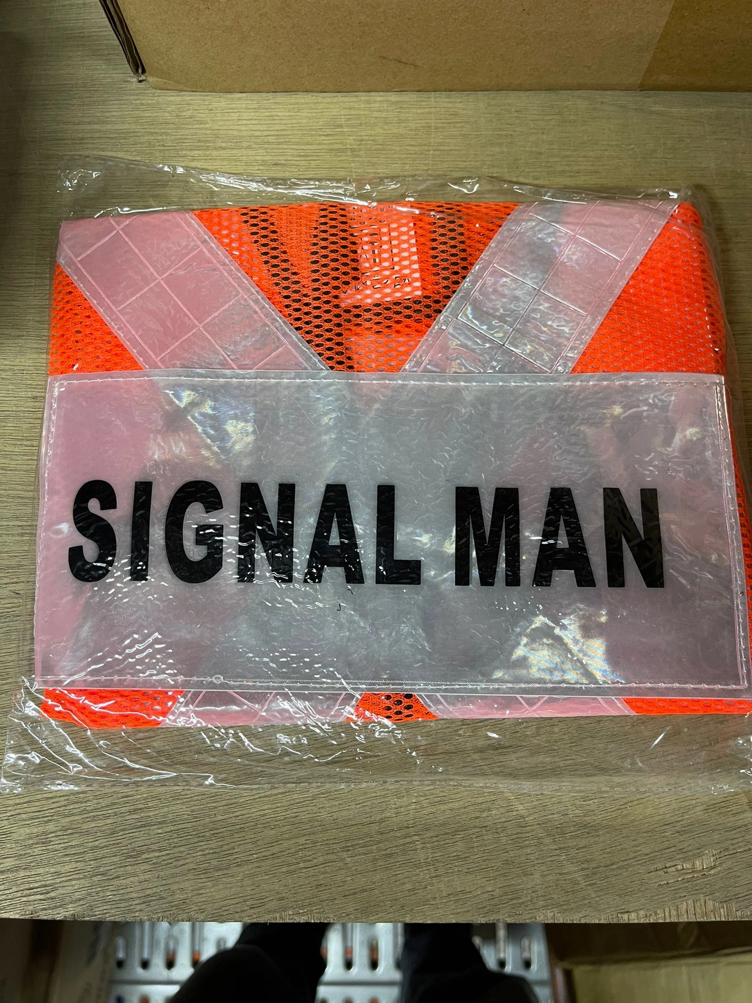 Red Safety Vest with words at back | Wording : Banksman, Fire Watchman, Lifting Supervisor, Rigger/Signal man, Security, Signal man, Traffic Controller
