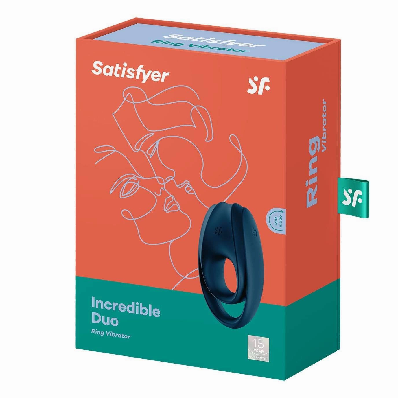 Satisfyer - Incredible Duo Silicone Vibrating Cock Ring (Black)