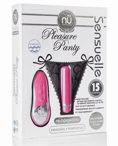 Sensuelle Pleasure Panty Bullet w/Remote Control - 15 Function Pink