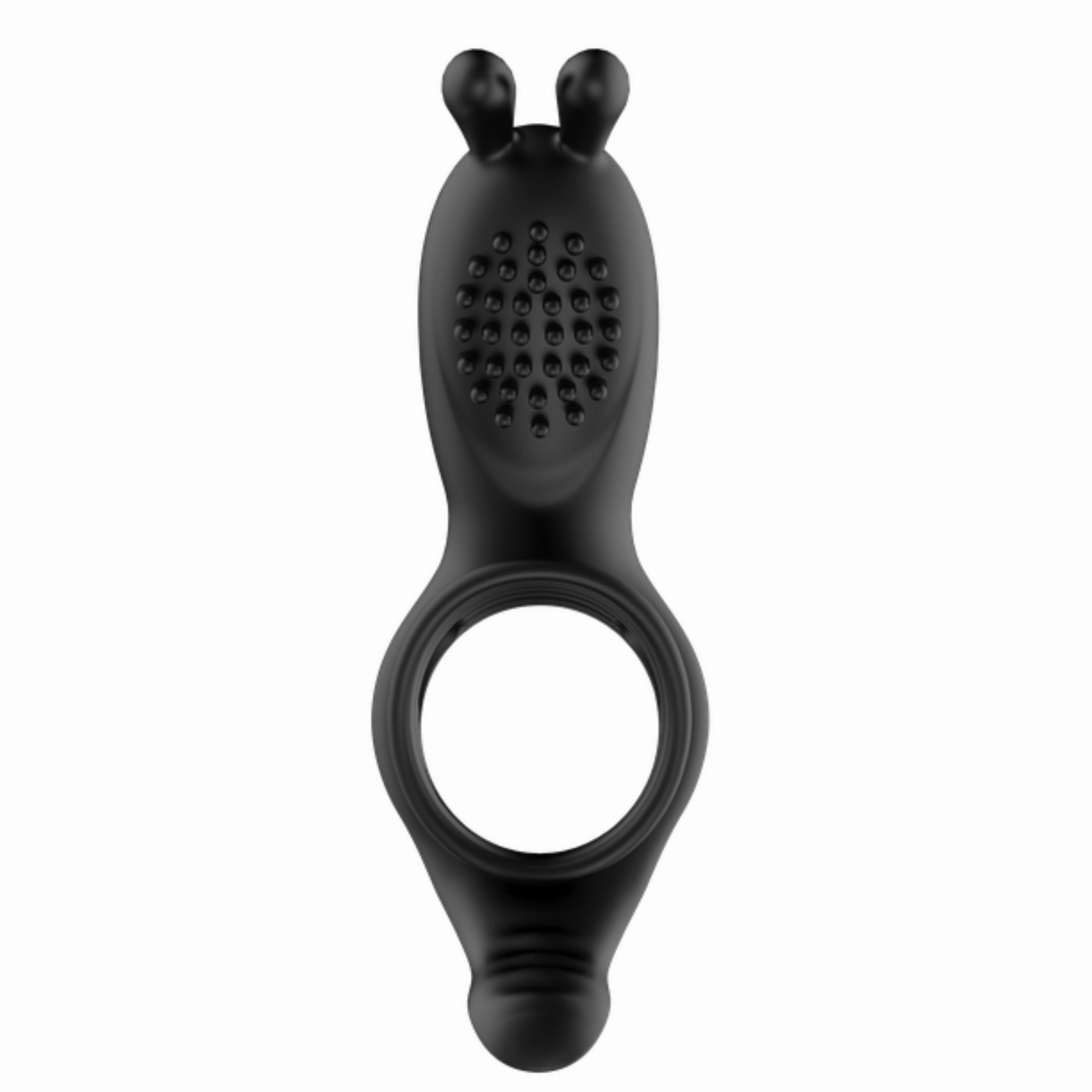 Silicone Vibrating Rabbit Cock Ring with Extended Ball Tickler