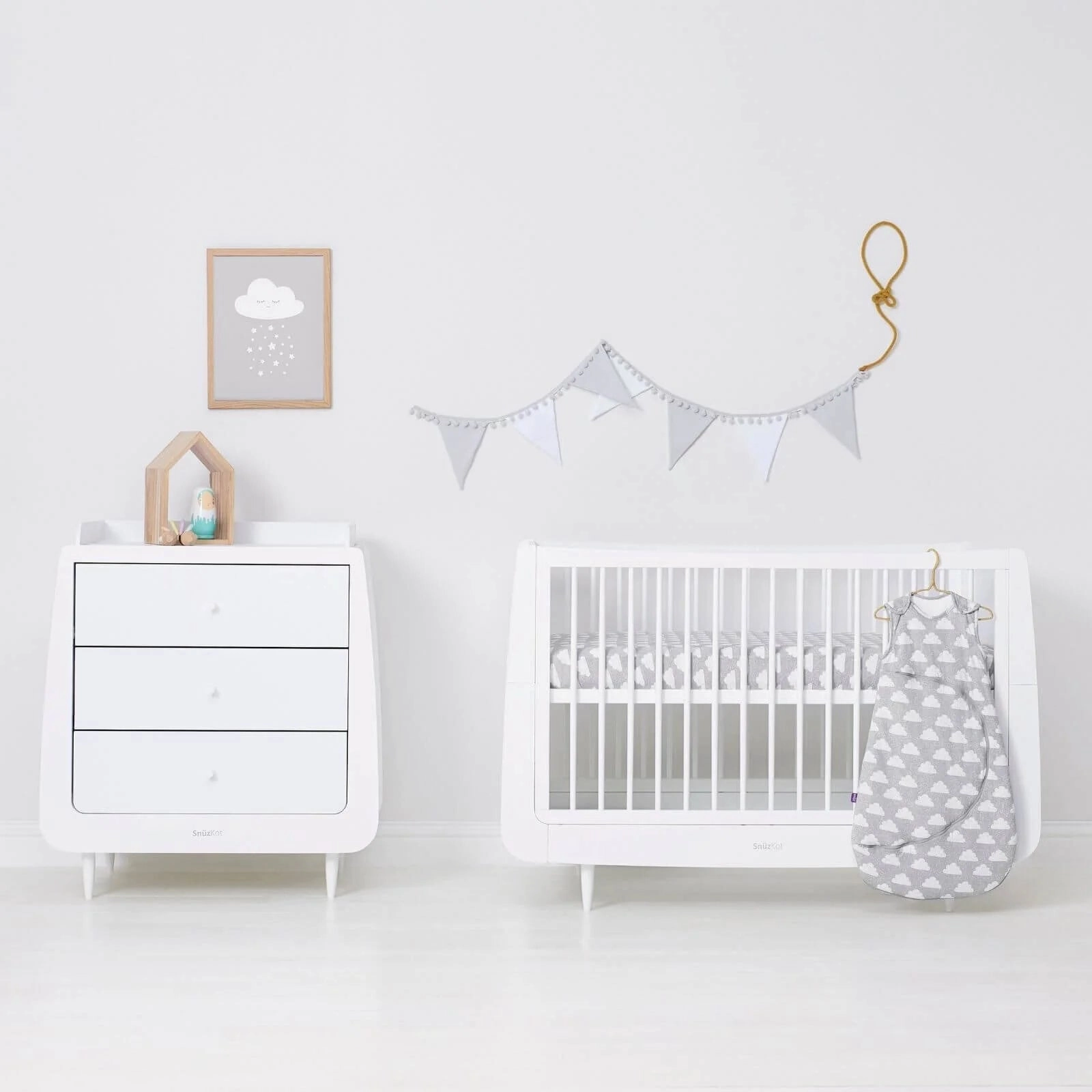 Snüz Cot & Cot Bed Fitted Sheet 2 Pack - Cloud