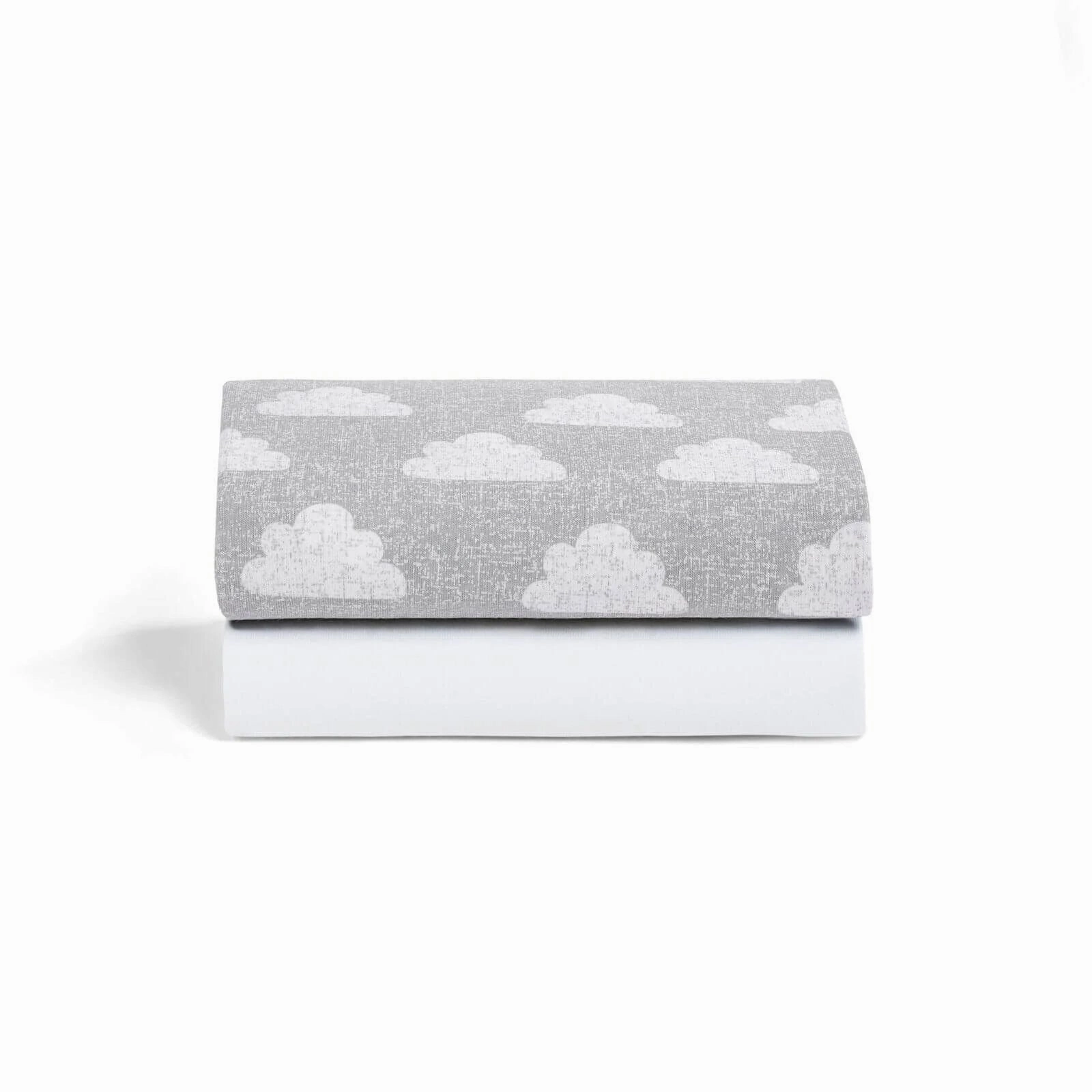 Snüz Moses Basket/Pram Fitted Sheets Pack of 2, Cloud