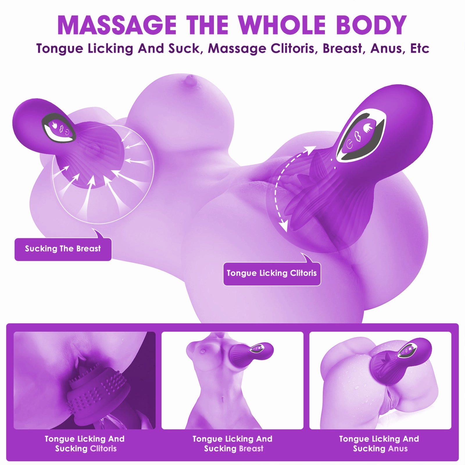 SOKO - Vacuum Sucking and Licking Vibrator for Nipples and Clit Pleasure