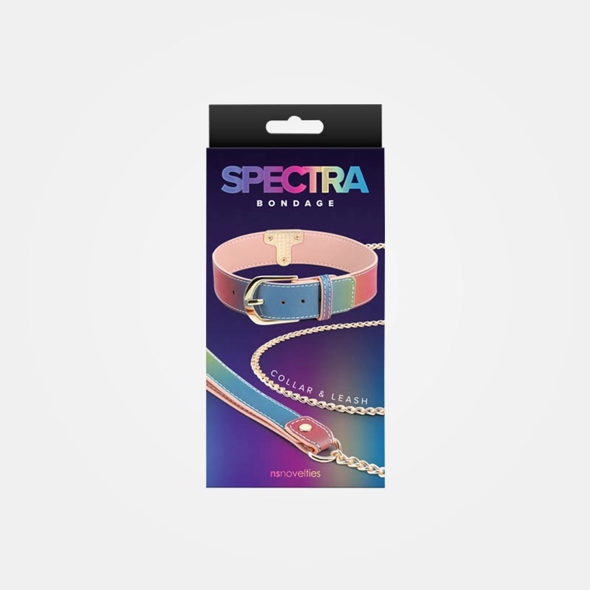 Spectra Bondage - Rainbow Collar & Chain Leash Restraint