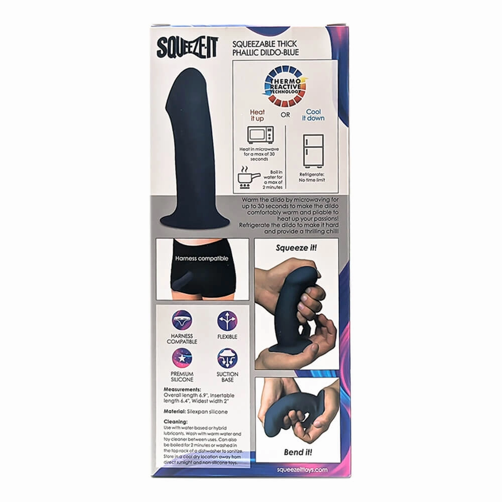 Squeeze-It Squeezable Thick Dildo (Blue)