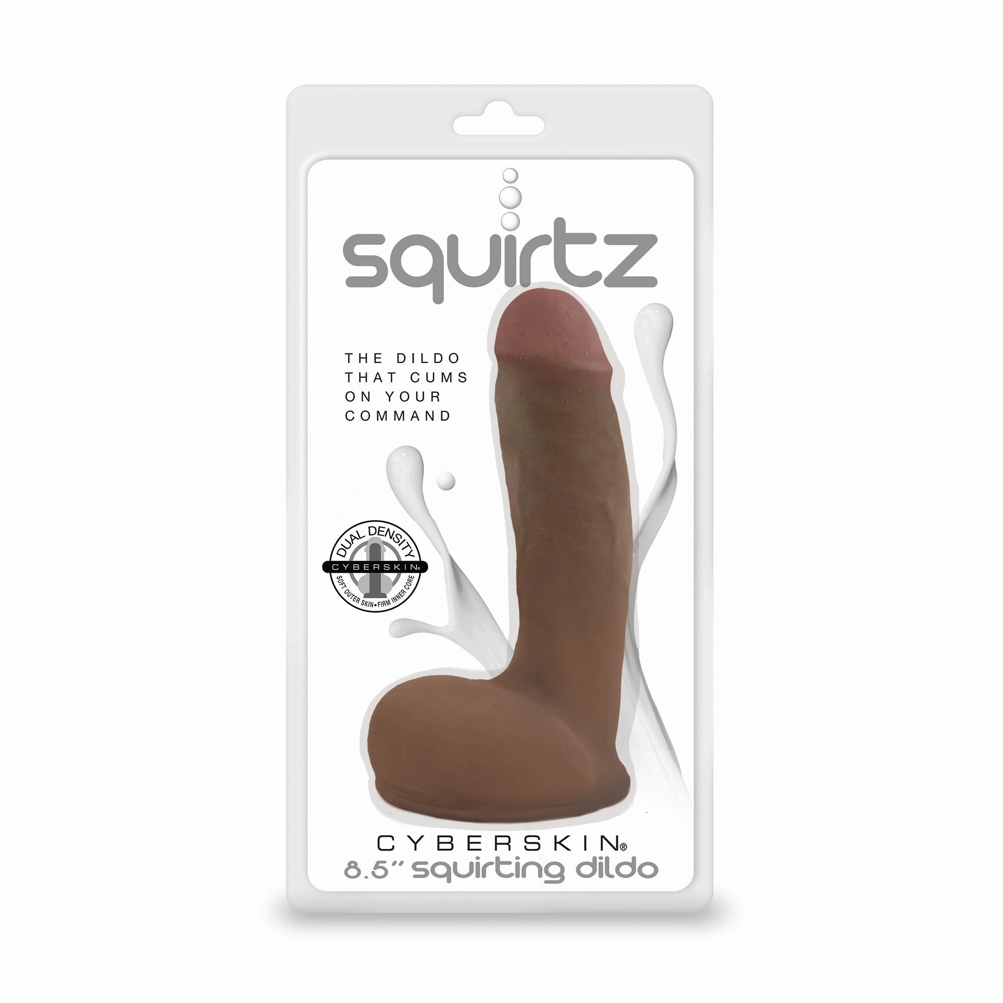 Squirtz CyberSkin® 8.5 Squirting Dildo, Dark