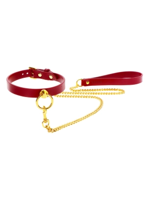 Taboom Red Faux Leather Collar & Leash