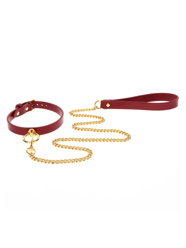 Taboom Red Faux Leather Collar & Leash