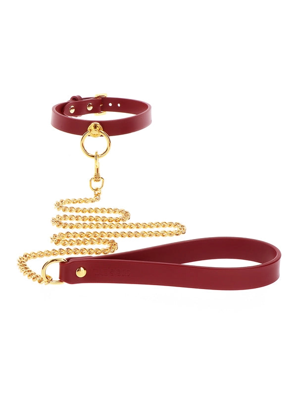 Taboom Red Faux Leather Collar & Leash