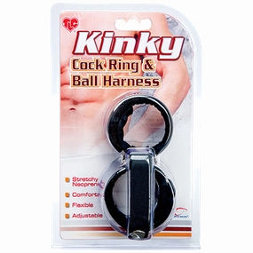 TLC Kinky Cock Ring & Ball Harness, Neoprene