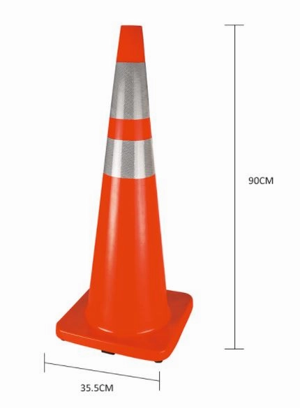 Traffic Cone 90 cm Orange With Double Reflective Sleeve | Model : CONE-7094