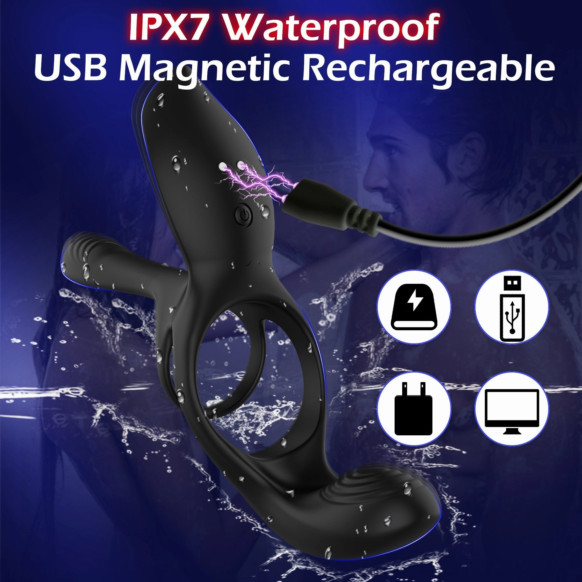 Vibrating Cock Ring with 3 Motors