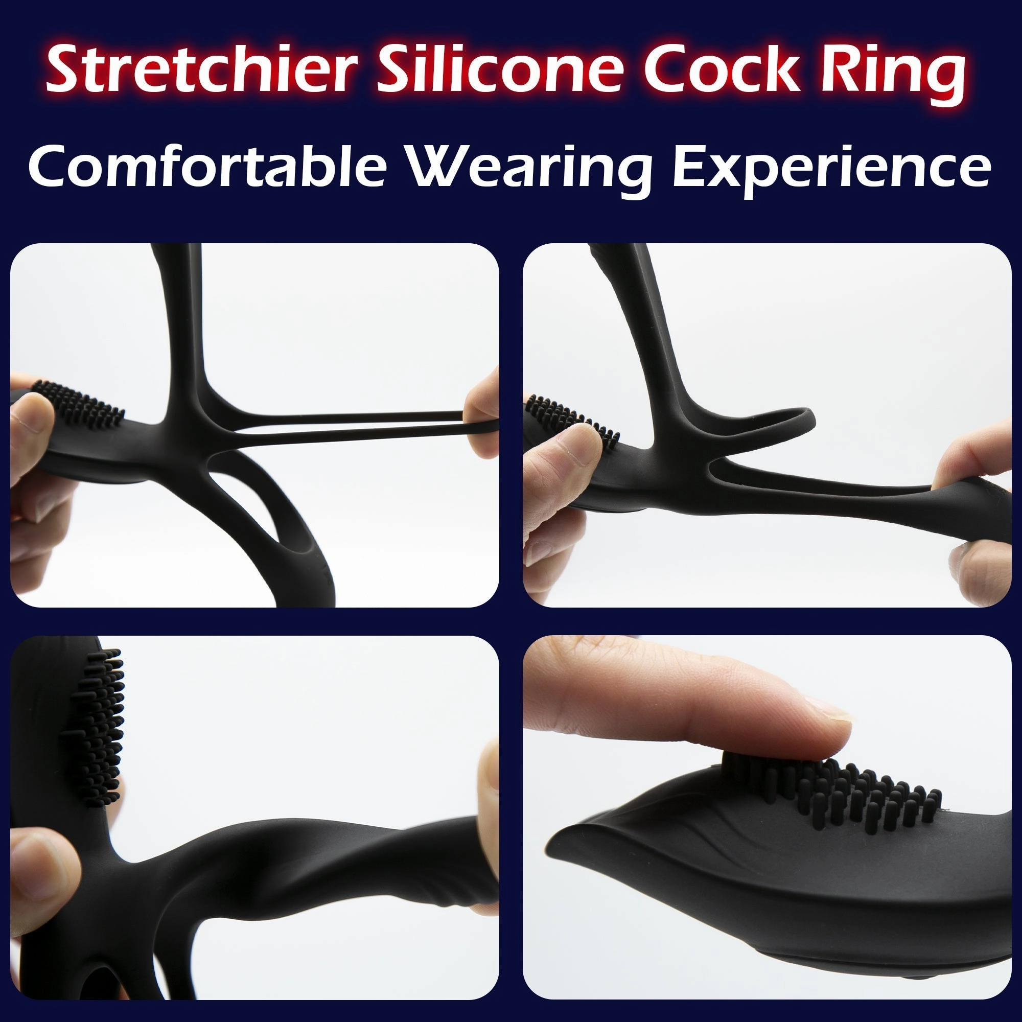 Vibrating Cock Ring with 3 Motors