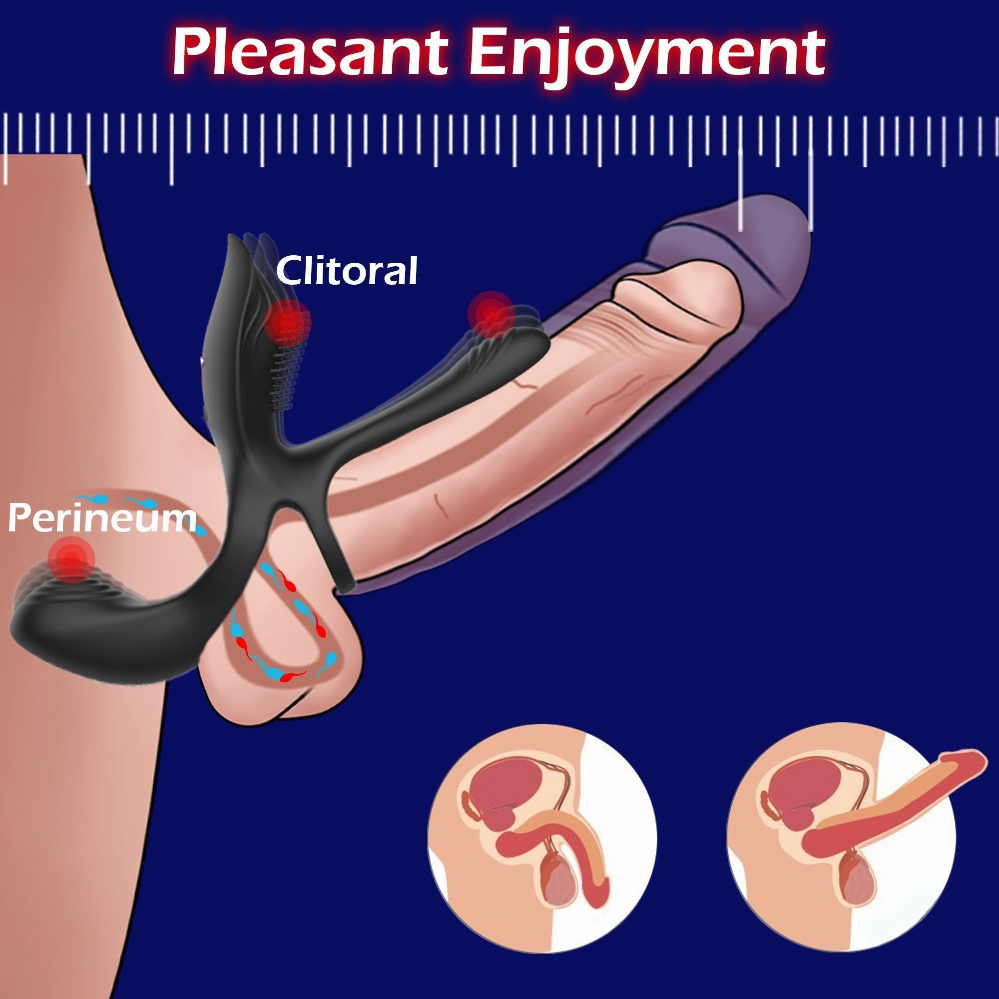 Vibrating Cock Ring with 3 Motors