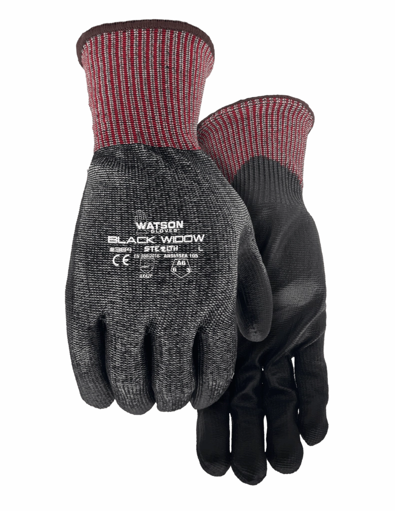 Watson - Stealth Black Widow Gloves, Cut Level A6
