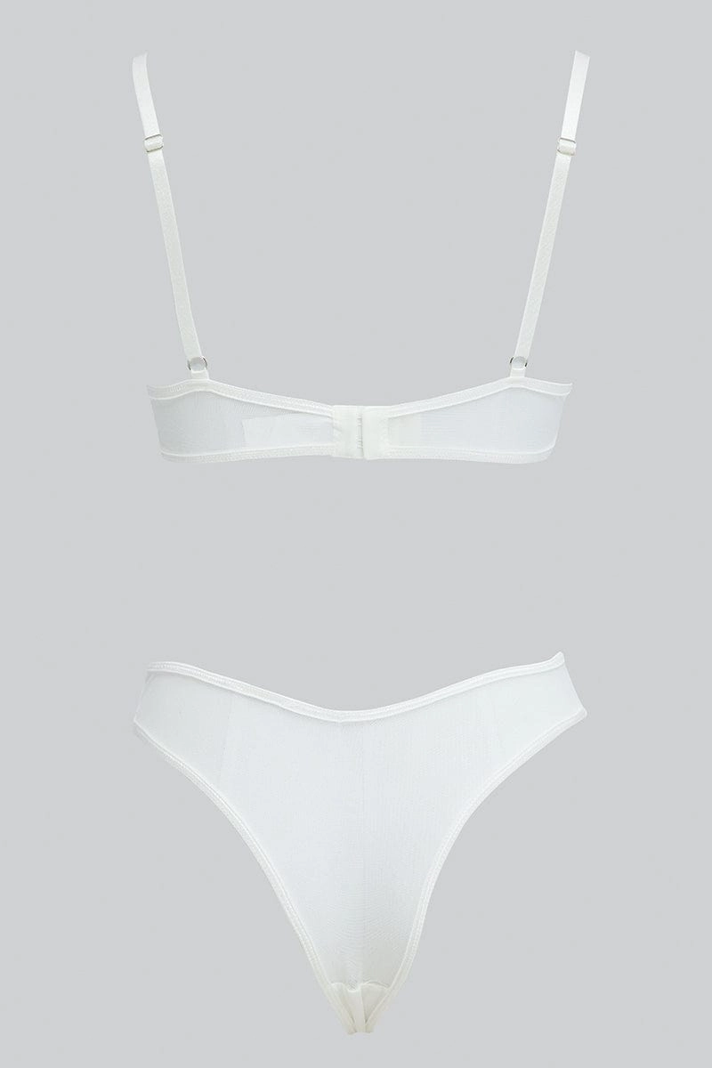 White Embroidered Lingerie Set