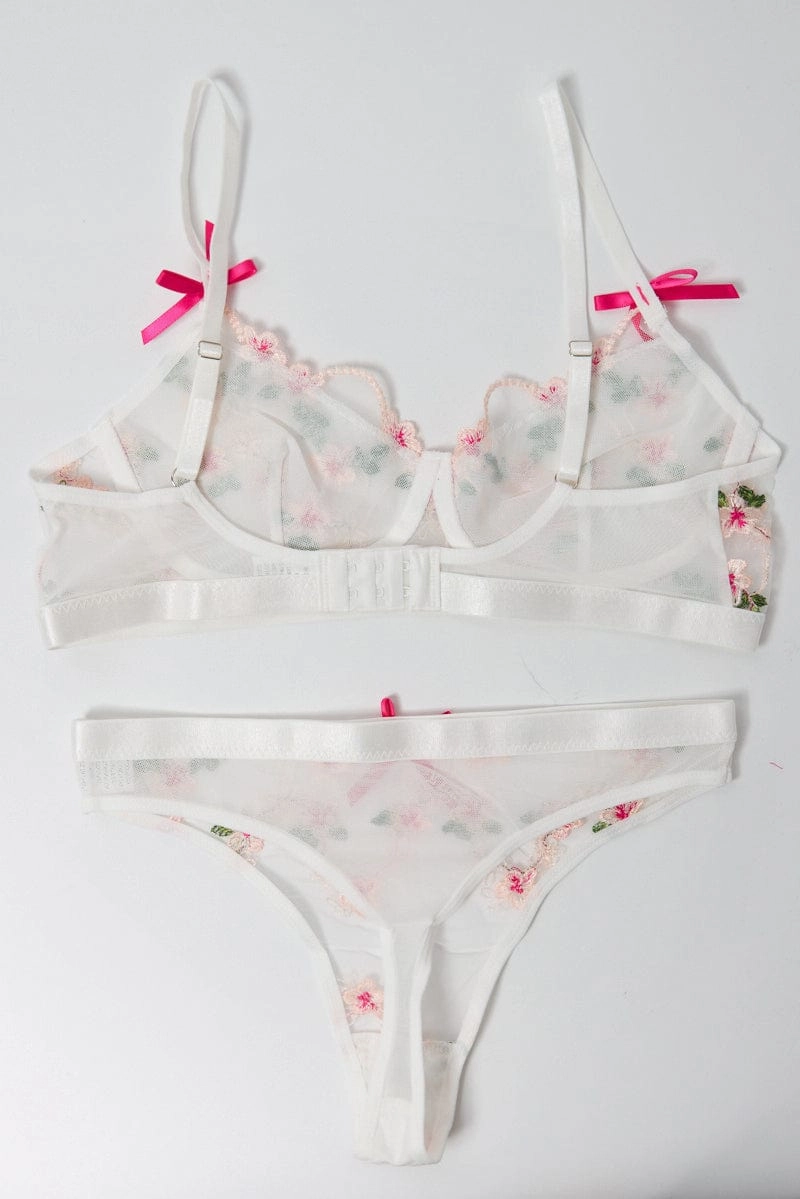 White Embroidery Lingerie Set