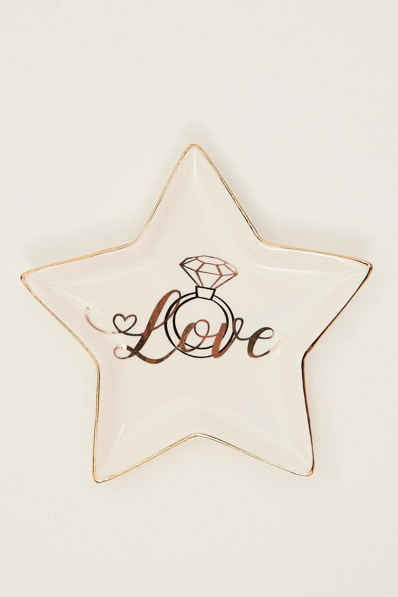 White Star Shaped Trinket Dish