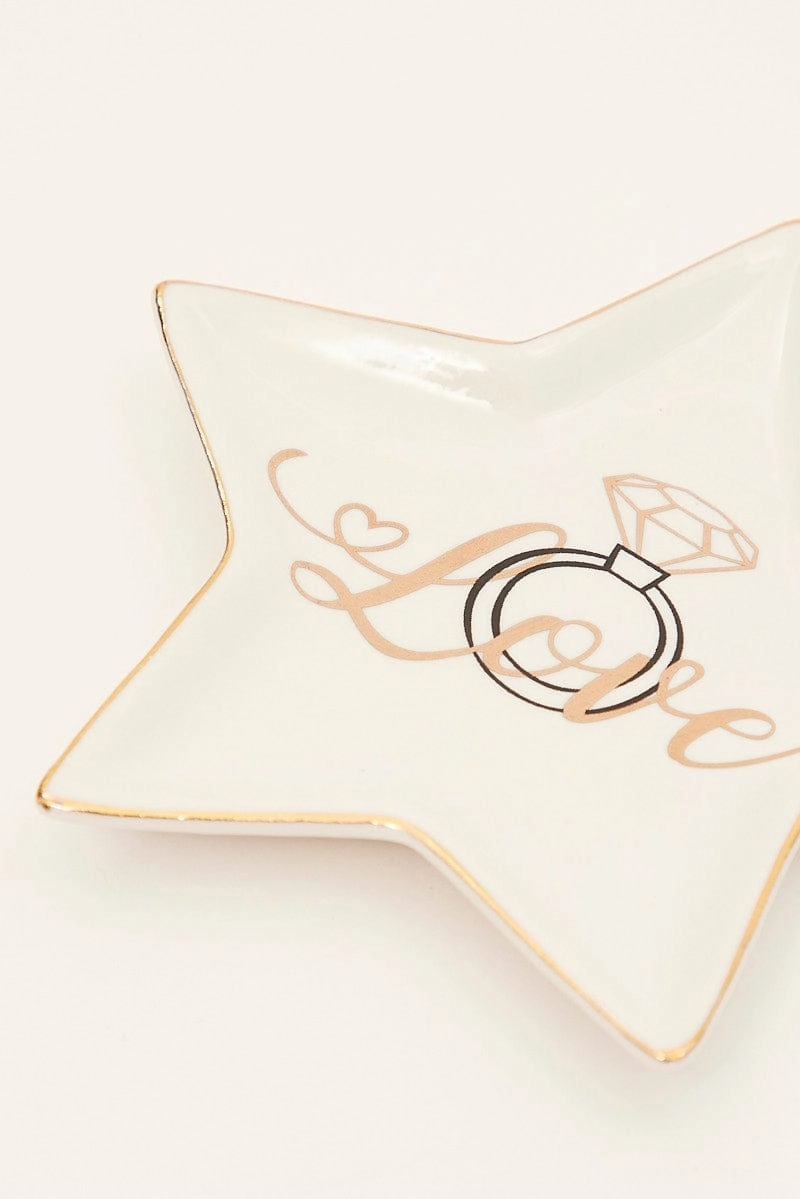 White Star Shaped Trinket Dish