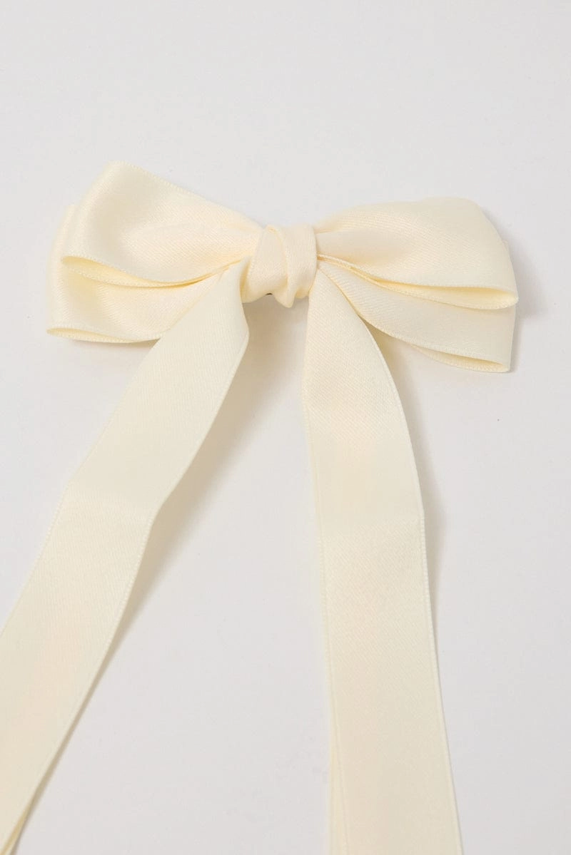 White Hair Bow Barrette